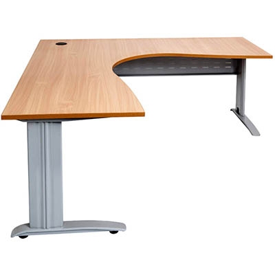 Image for RAPID SPAN CORNER WORKSTATION WITH METAL MODESTY PANEL 1800 X 1500 X 700MM BEECH/SILVER from That Office Place PICTON