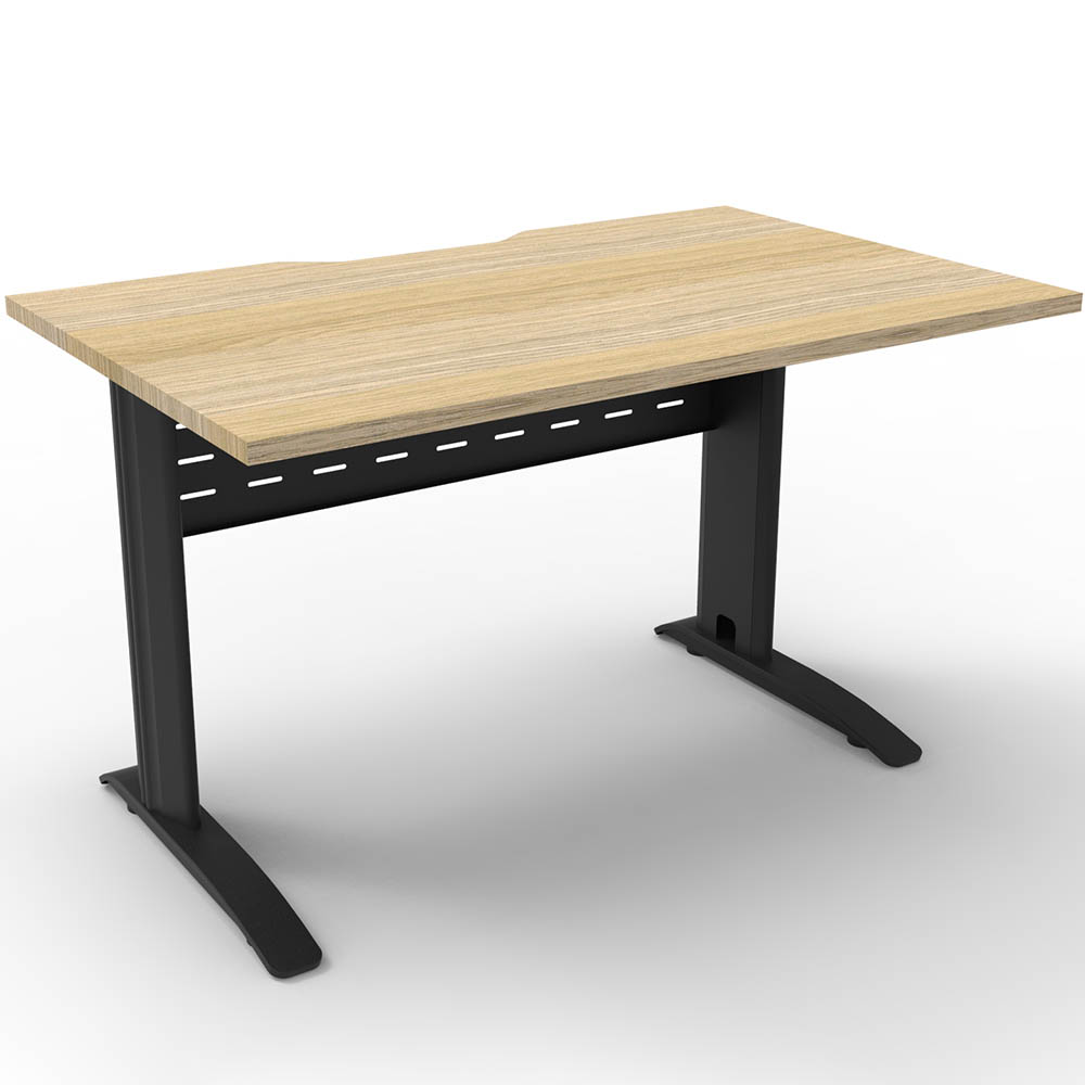Image for DELUXE RAPID SPAN STRAIGHT DESK METAL MODESTY PANEL 1200 X 750 X 730MM BLACK/NATURAL OAK from Memo Office and Art
