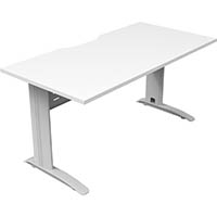 deluxe rapid span straight desk with metal modesty panel 1200 x 750 x 730mm white/natural white