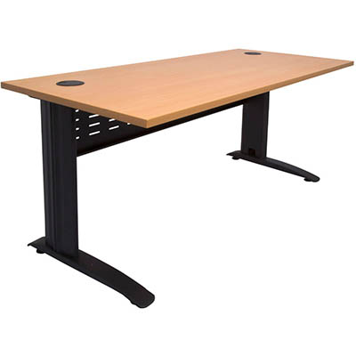 Image for RAPID SPAN DESK WITH METAL MODESTY PANEL 1200 X 700 X 730MM BEECH/BLACK from Clipboard Stationers & Art Supplies