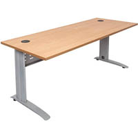 rapid span desk with metal modesty panel 1200 x 700 x 730mm beech/white