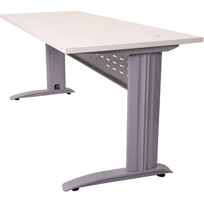 Image for RAPID SPAN DESK WITH METAL MODESTY PANEL 1200 X 700 X 730MM WHITE/SILVER from Clipboard Stationers & Art Supplies