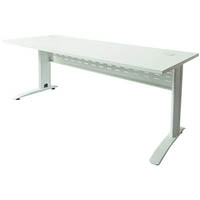 rapid span desk with metal modesty panel 1200 x 700 x 730mm white/white