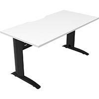 deluxe rapid span straight desk with metal modesty panel 1800 x 750 x 730mm black/natural white