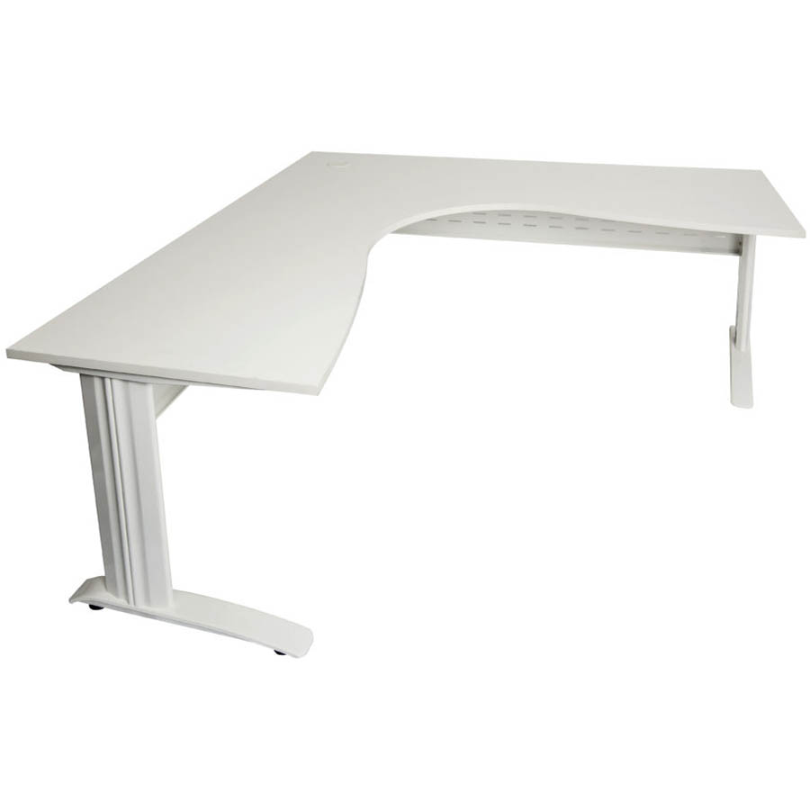 Image for RAPID SPAN CORNER WORKSTATION WITH METAL MODESTY PANEL 1500 X 1500 X 700MM NATURAL WHITE/WHITE from Memo Office and Art