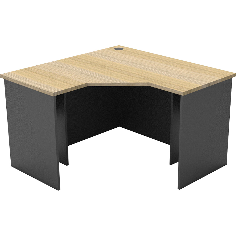 Image for RAPID WORKER CORNER WORKSTATION COMPLETE 1200 X 1200 X 600MM OAK/IRONSTONE from Mitronics Corporation