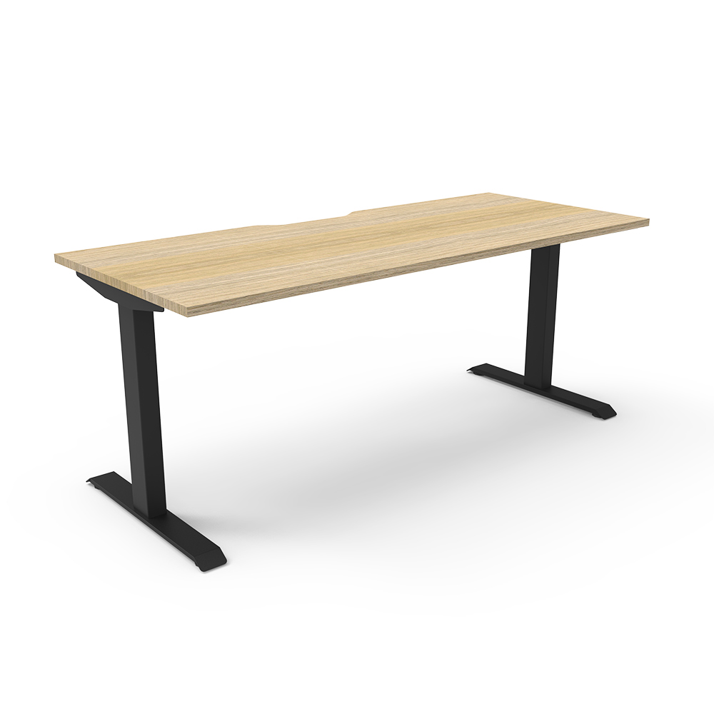 Image for RAPIDLINE BOOST STATIC SINGLE SIDED WORKSTATION 1500MM NATURAL OAK TOP / BLACK FRAME from That Office Place PICTON