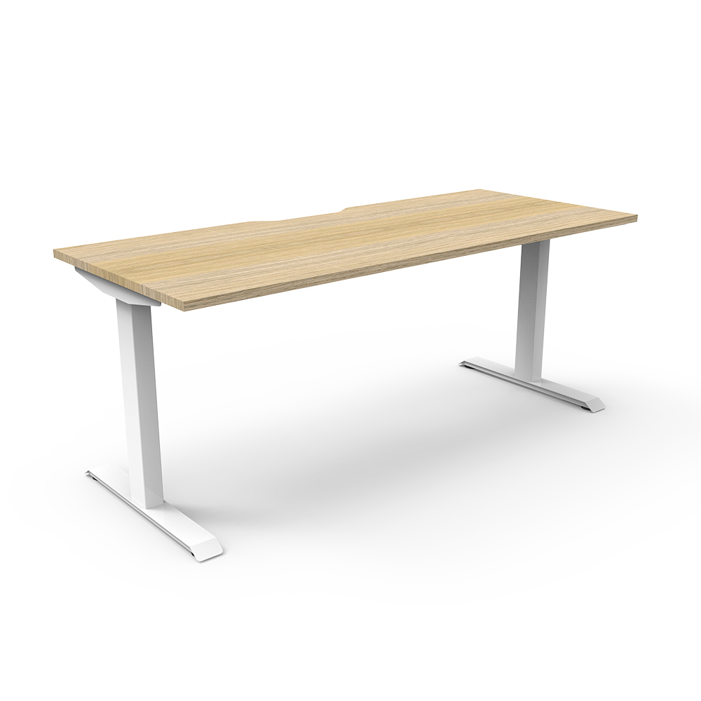 Image for RAPIDLINE BOOST STATIC SINGLE SIDED WORKSTATION 1500MM NATURAL OAK TOP / WHITE FRAME from Challenge Office Supplies