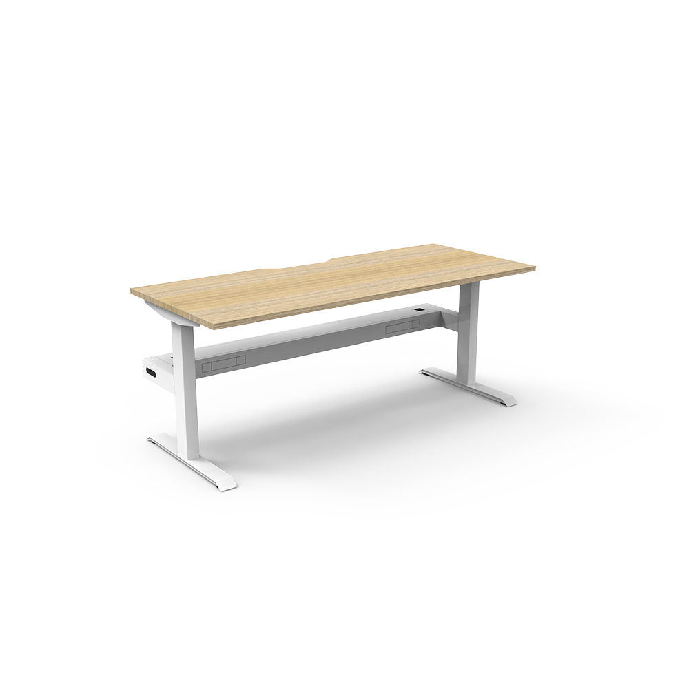 Image for RAPIDLINE BOOST STATIC SINGLE SIDED WORKSTATION WITH CABLE TRAY 1800MM NATURAL OAK TOP / WHITE FRAME from ONET B2C Store