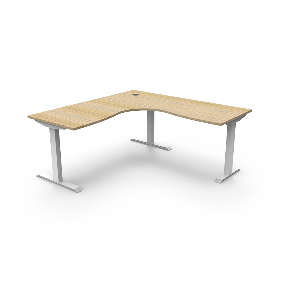 Image for RAPIDLINE BOOST STATIC CORNER WORKSTATION 1800 X 1500MM NATURAL OAK TOP / WHITE FRAME from ONET B2C Store