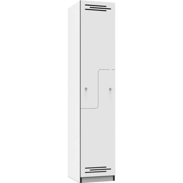 Image for RAPIDLINE MELAMINE LOCKER 2 STEP DOOR 1850 X 380 X 455MM NATURAL WHITE/BLACK EDGING from That Office Place PICTON
