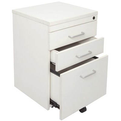 Image for RAPID VIBE MOBILE PEDESTAL 3-DRAWER LOCKABLE 690 X 465 X 447MM WHITE from Pinnacle Office Supplies