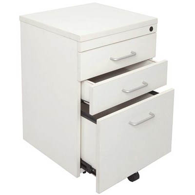 Image for RAPID VIBE MOBILE PEDESTAL 3-DRAWER LOCKABLE 690 X 465 X 447MM WHITE from Office Heaven