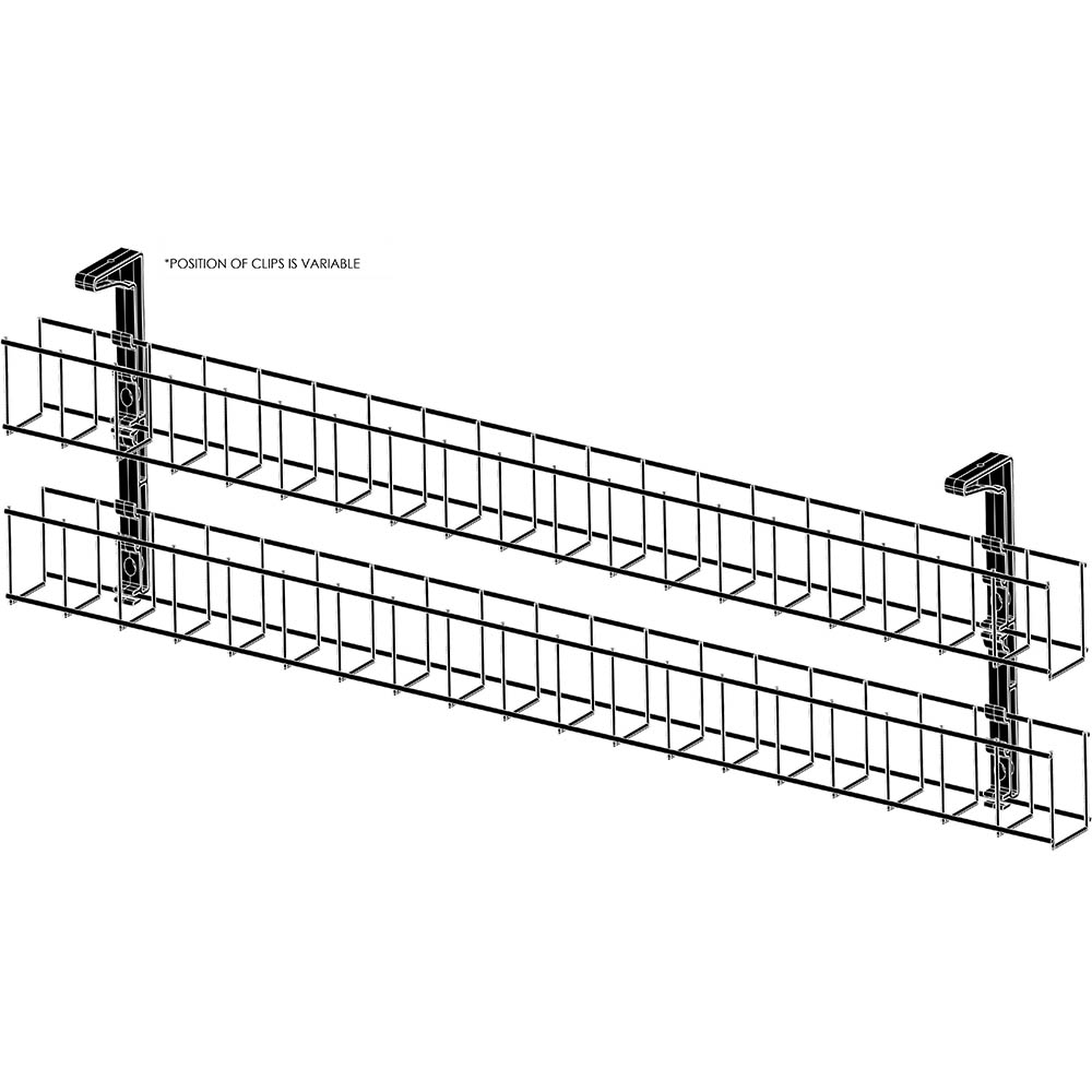 Image for RAPIDLINE DUAL TIER CABLE BASKET ONLY 1550MM BLACK from Mitronics Corporation