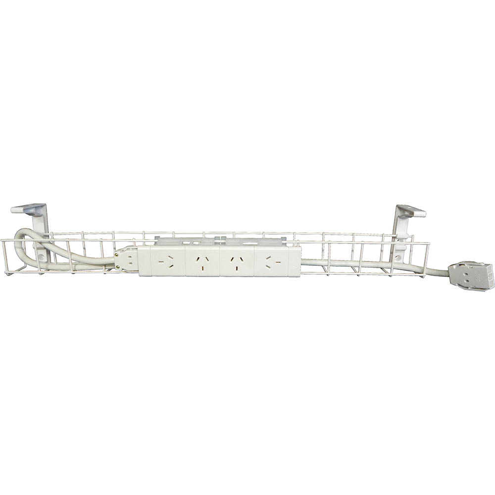 Image for RAPIDLINE CABLE BASKET GPO-4 1250MM WHITE from Challenge Office Supplies