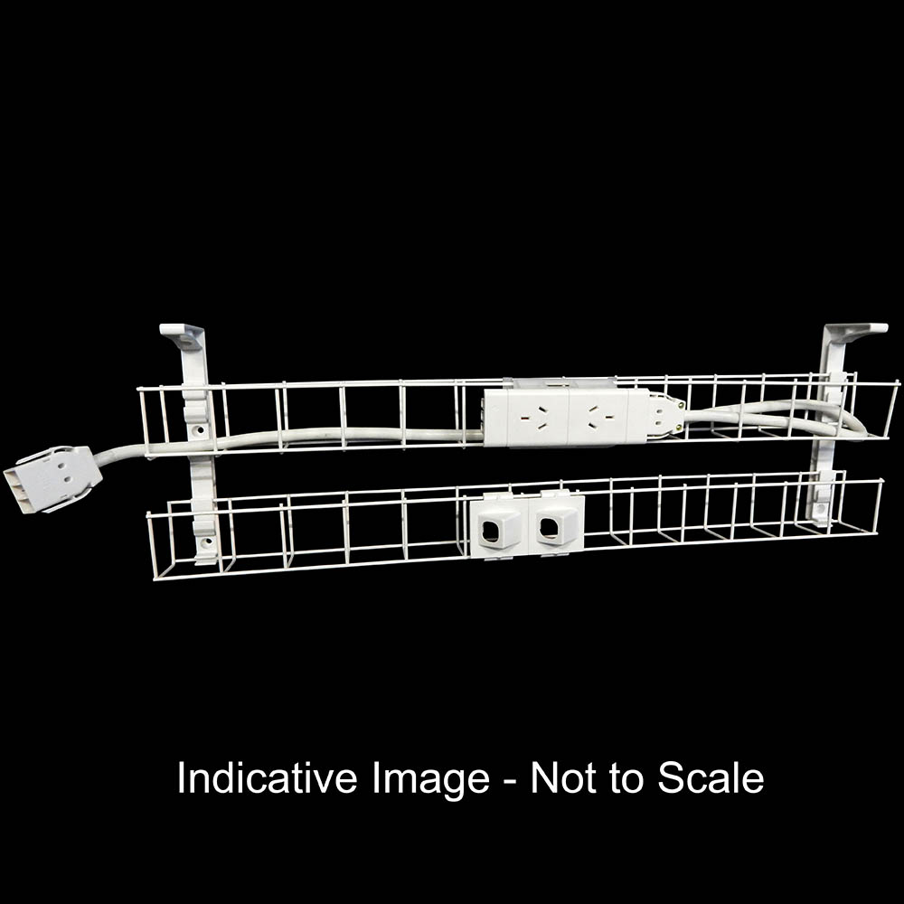 Image for RAPIDLINE DUAL TIER CABLE BASKET 1550MM / GPO X 2 / DATA TILES X 2 / LEAD LENGTH 2.5M from Mitronics Corporation