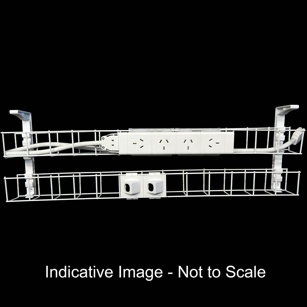 Image for RAPIDLINE DUAL TIER CABLE BASKET 1550MM / GPO X 4 / DATA TILES X 2 / LEAD LENGTH 2.5M from That Office Place PICTON