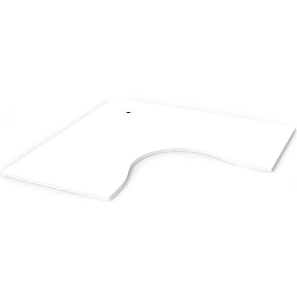Image for RAPIDLINE SCREEN SCALLOPED CORNER WORKSTATION DESK TOP 1500 X 1500 X 750 NATURAL WHITE from Olympia Office Products