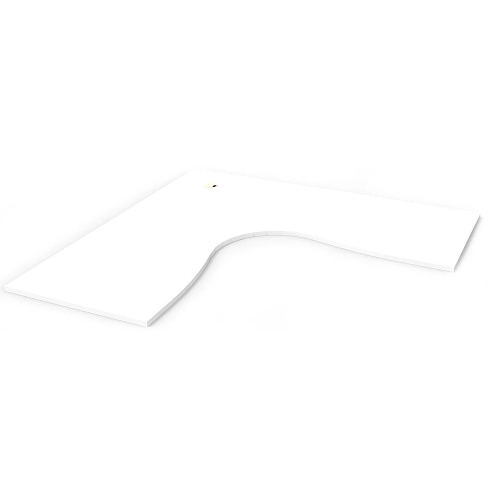 Image for RAPIDLINE SCREEN SCALLOPED CORNER WORKSTATION DESK TOP 1800 X 1800 X 750 NATURAL WHITE from Office Heaven