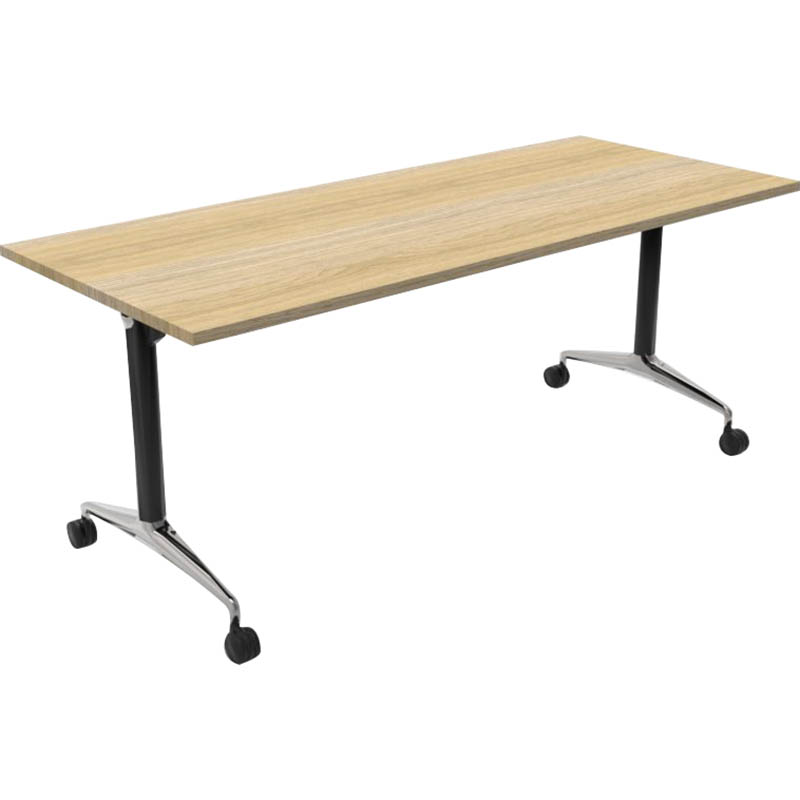 Image for RAPIDLINE TYPHOON FLIP TOP TABLE 1800 X 750 X 750MM NATURAL OAK from Challenge Office Supplies