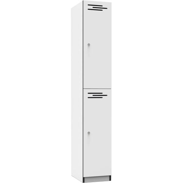Image for RAPIDLINE MELAMINE LOCKER 2 DOOR 1850 X 305 X 455MM NATURAL WHITE/BLACK EDGING from That Office Place PICTON