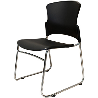 Image for RAPIDLINE ZING VISITORS CHAIR CHROME SLED BASE PP BLACK from York Stationers