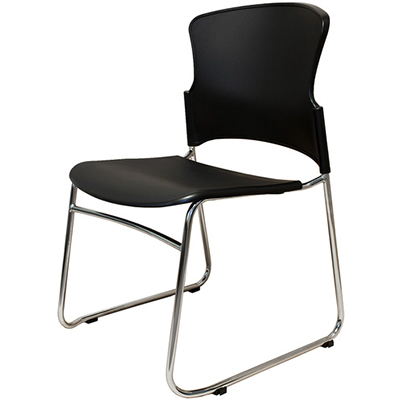 Image for RAPIDLINE ZING VISITORS CHAIR CHROME SLED BASE PP BLACK from BusinessWorld Computer & Stationery Warehouse