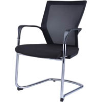 rapidline wmcc visitor chair cantilever medium mesh back arms black