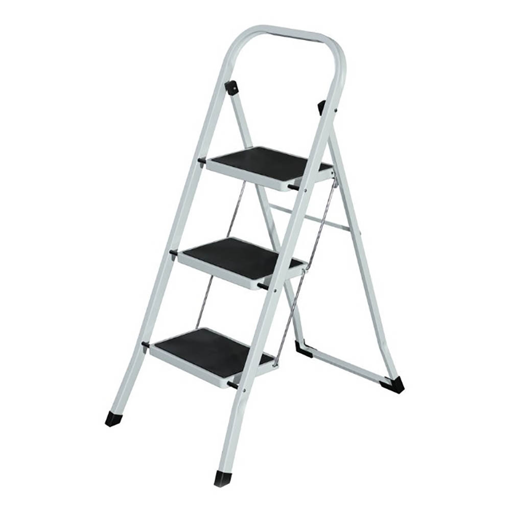 Image for GAF 3 STEP LADDER FOLDABLE GREY from SNOWS OFFICE SUPPLIES - Brisbane Family Company