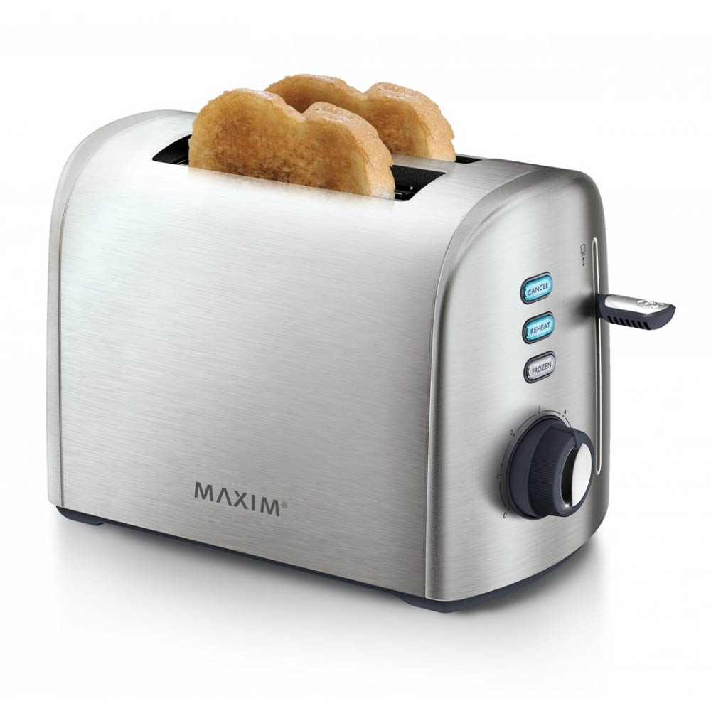 Image for MAXIM AUTOMATIC TOASTER STAINLESS STEEL 2 SLICE SILVER from Positive Stationery