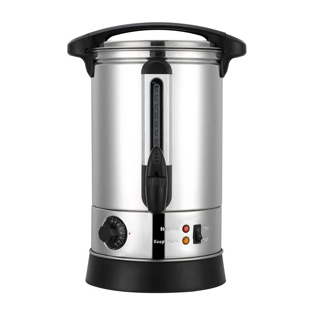 Image for MAXIM STAINLESS STEEL URN WITH THERMOSTAT 8 LITRES SILVER from York Stationers