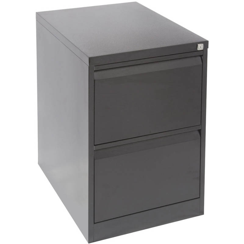 Image for GO STEEL FILING CABINET 2 DRAWERS 460 X 620 X 705MM BLACK RIPPLE from ONET B2C Store