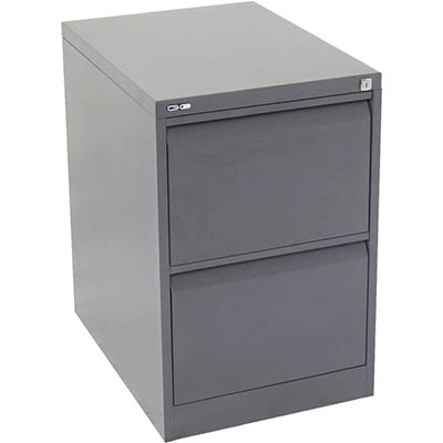Image for GO STEEL FILING CABINET 2 DRAWERS 460 X 620 X 705MM GRAPHITE RIPPLE from ONET B2C Store