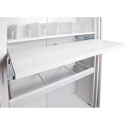Image for GO STEEL TAMBOUR DOOR CUPBOARD ADDITIONAL PULL OUT FILE SHELF 900MM WHITE CHINA from Second Office