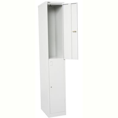 Image for GO STEEL LOCKER 2 DOOR 305 X 455 X 1830MM FLAT PACK SILVER GREY from ONET B2C Store