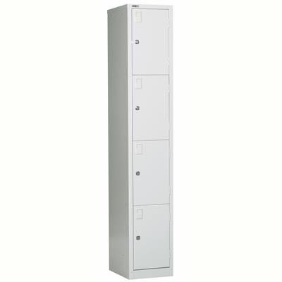 Image for GO STEEL LOCKER 4 DOOR 305 X 455 X 1830MM WHITE CHINA from Mercury Business Supplies