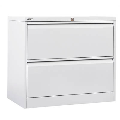 Image for GO LATERAL FILING CABINET 2 DRAWER HEAVY DUTY 705 X 900 X 473MM WHITE CHINA from ALLBIZ Office Supplies