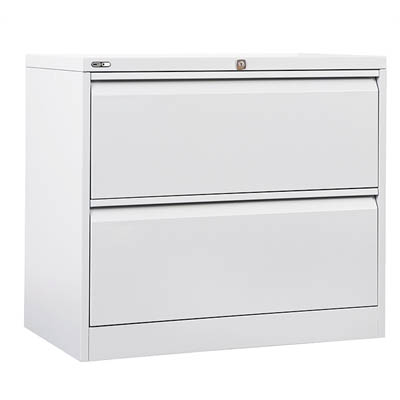 Image for GO LATERAL FILING CABINET 2 DRAWER HEAVY DUTY 705 X 900 X 473MM WHITE CHINA from BusinessWorld Computer & Stationery Warehouse