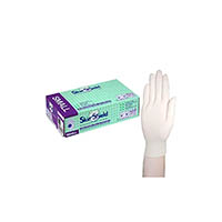 skin shield biodegradable latex examination gloves powder free small cream box 100