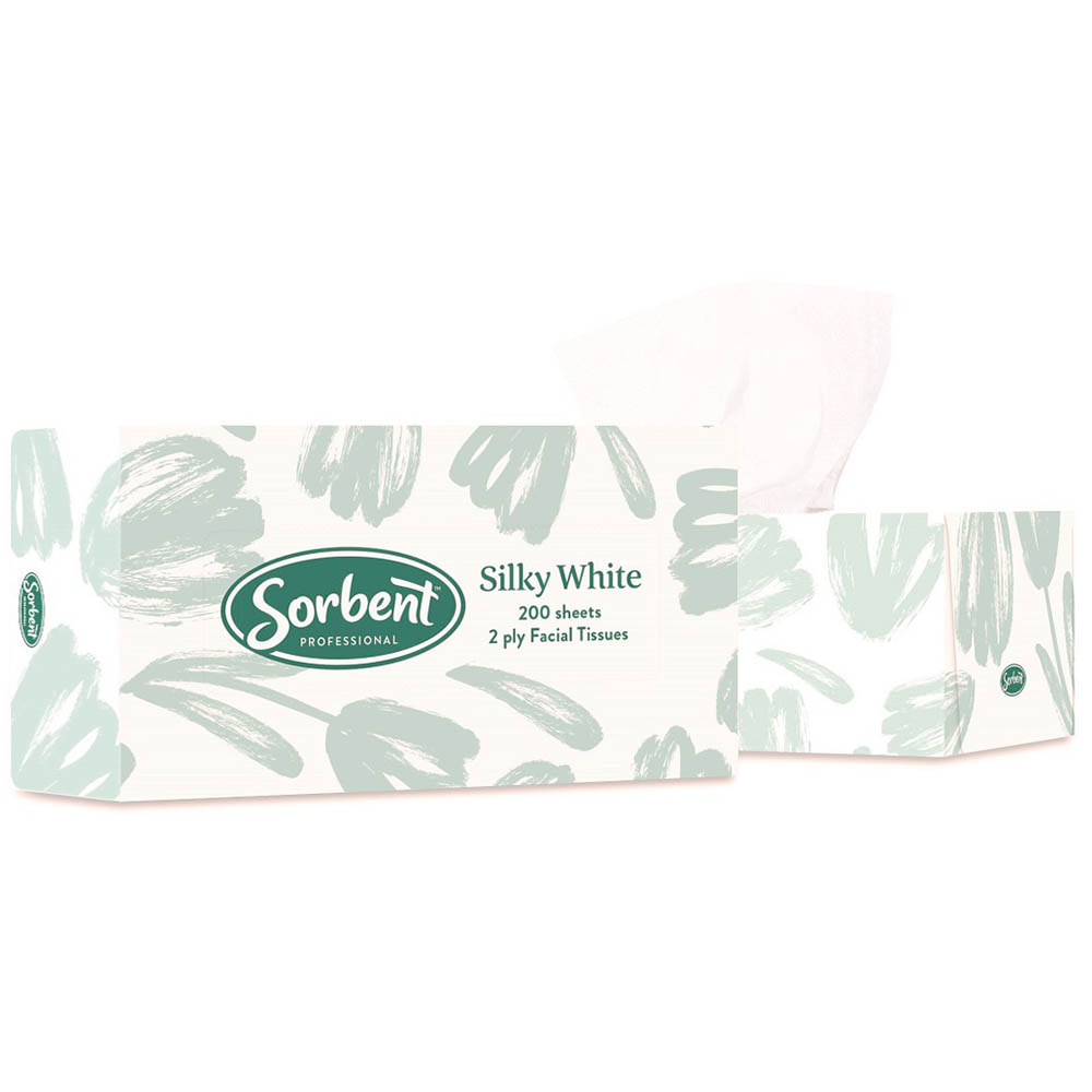 Image for SORBENT PROFESSIONAL FACIAL TISSUE 2 PLY 200 SHEETS CARTON 24 from ONET B2C Store