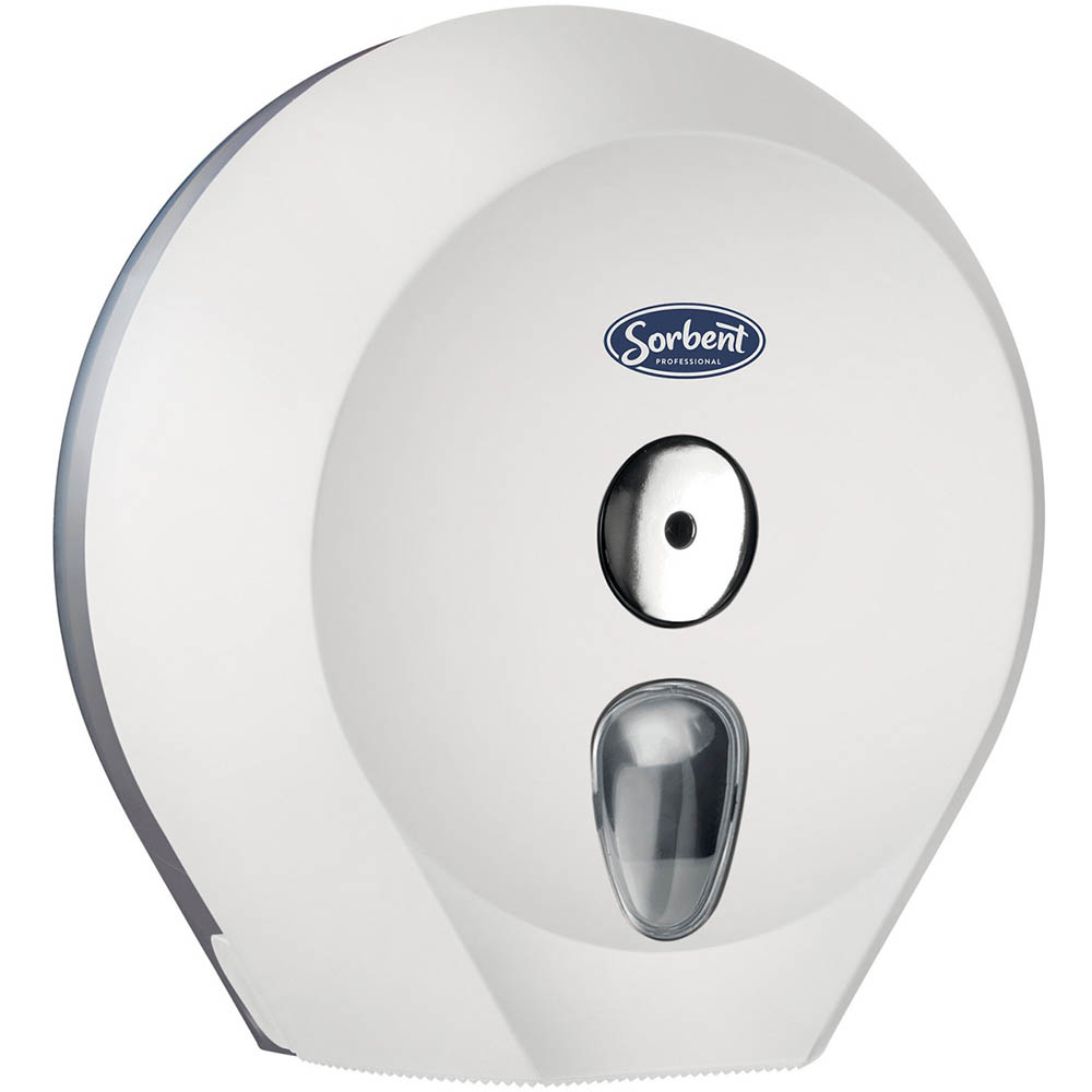 Image for SORBENT PROFESSIONAL SINGLE JUMBO TOILET TISSUE DISPENSER WHITE from Challenge Office Supplies