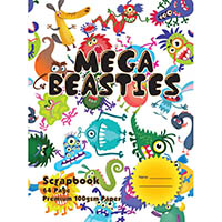 mega beasties premium scrapbook 100gsm 64 page 335 x 240mm