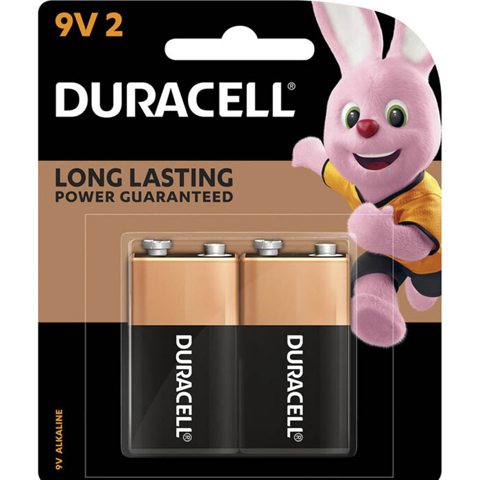 Image for DURACELL COPPERTOP ALKALINE 9V BATTERY PACK 2 from Mitronics Corporation