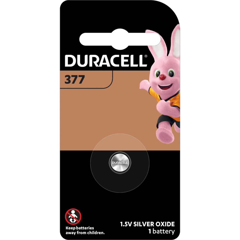Image for DURACELL 377 SILVER OXIDE BUTTON 1.5V BATTERY from Challenge Office Supplies