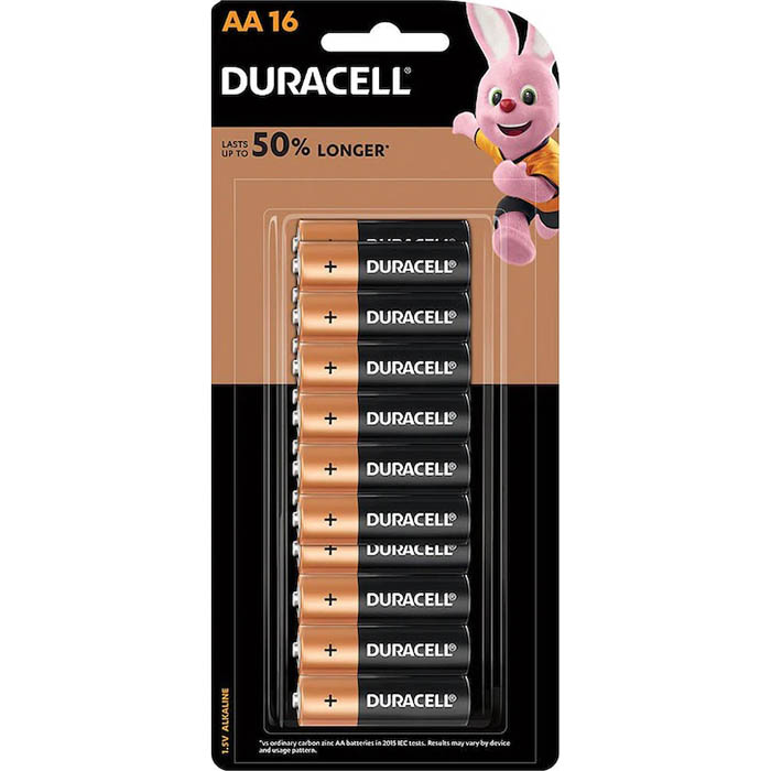 Image for DURACELL COPPERTOP ALKALINE AA BATTERY PACK 16 from Mitronics Corporation