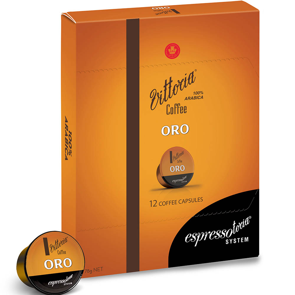 Image for VITTORIA ESPRESSOTORIA COFFEE CAPSULES ORO BLEND PACK 12 from Office Heaven
