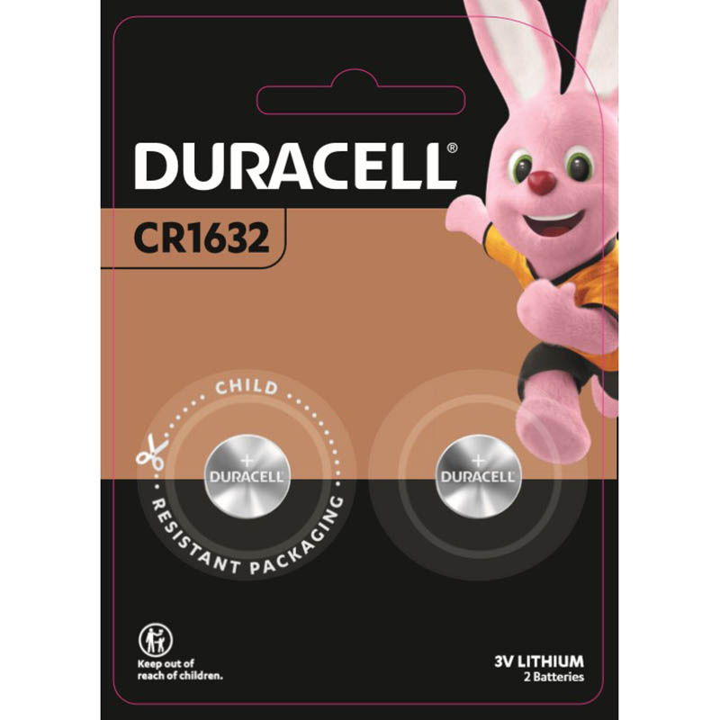 Image for DURACELL CR1632 LITHIUM COIN 3V BATTERY PACK 2 from Clipboard Stationers & Art Supplies