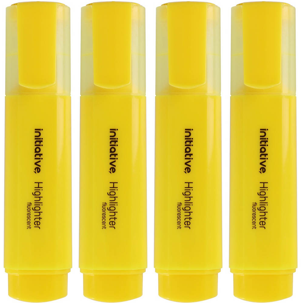 Image for INITIATIVE HIGHLIGHTER CHISEL YELLOW WALLET 4 from BusinessWorld Computer & Stationery Warehouse