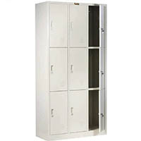 metal locker 9 door 3 row with cam lock 900 x 390 x 1800 grey