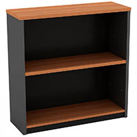 om open bookcase 900 x 320 x 900mm cherry/charcoal